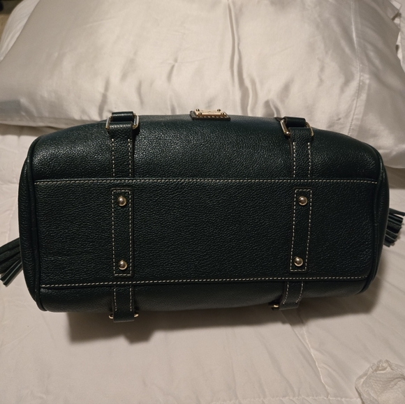 Dooney & Bourke Army Green Pebble Leather Satchel - Picture 6 of 11